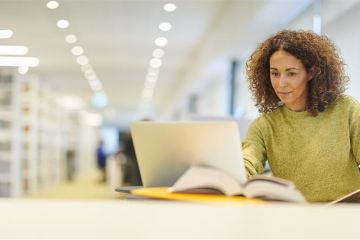 lady studying at desk